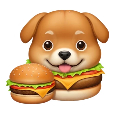 Dog on burger sticker