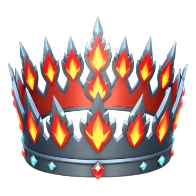 fantasy magic tiara of fire and ash low poly sticker