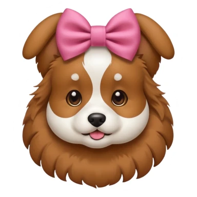 Dog wearing a bow sticker