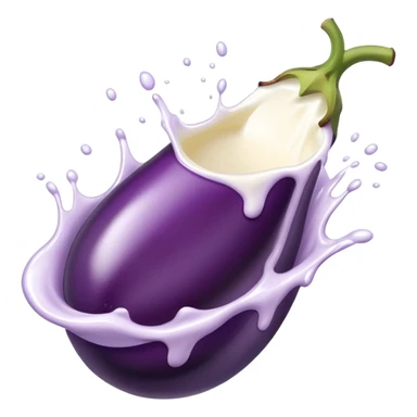 Aubergine in the half peach splashing milk sticker