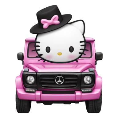 Hello kitty kuromi on a g wagon sticker