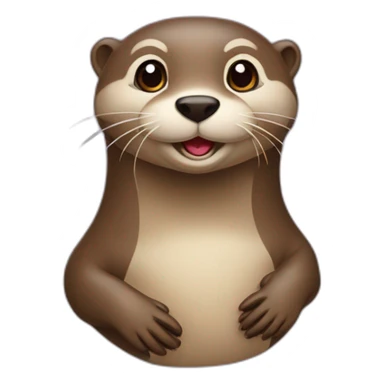 Une loutre avec une cœur  sticker