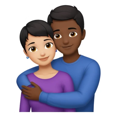 Hot latino man hugging girl black hair pixie cut sticker