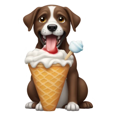 Perro comiendo helado sticker