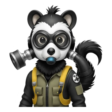 SKUNK WITH GAS MASK sticker