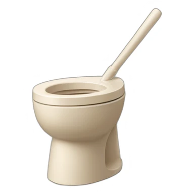 Diagonal Toilet brush beige sticker