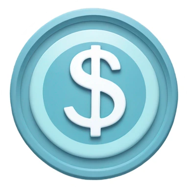 Pale blue dollar sign in circle sticker
