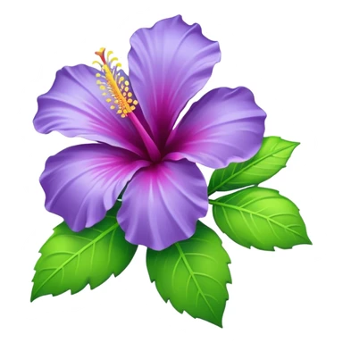 Change the lilac hibiscus side view to blue and lime green colors, keep the emoji style, with no background. sticker