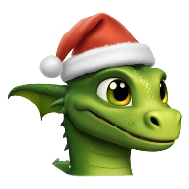 the dragon from how to train your dragon with a Christmas hat on its head  sticker