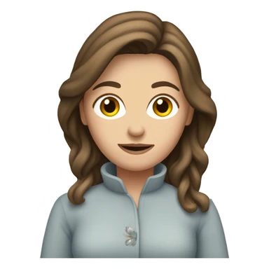 pale brunette woman with a yorkshire in her arms sticker