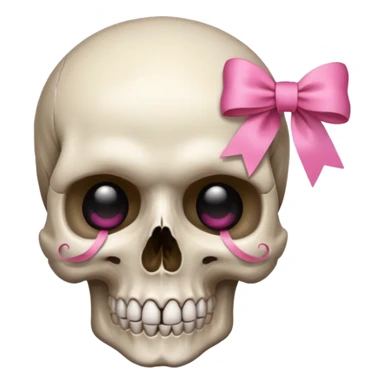 A skull with a small pink ribbon on the side of its head sticker