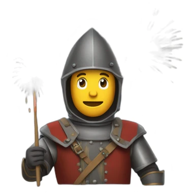 medieval Pyrotechnician seeing some fireworks go off in front of him sticker