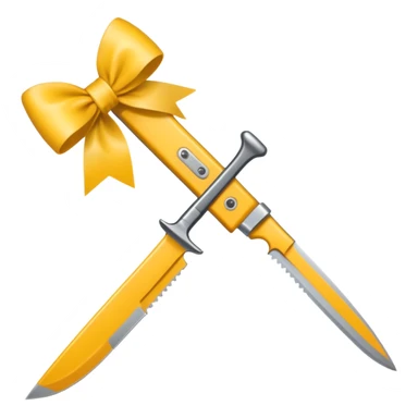 knife with little bows around it sticker