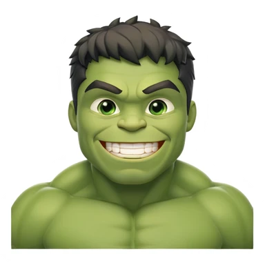 friendly smiling hulk superhero for kids sticker