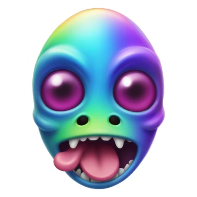 Rainbow alien with tongue sticker