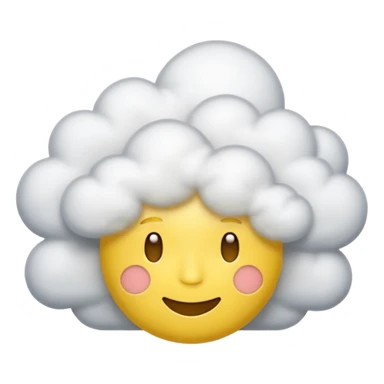 clouds spinning around the head of a yellow face emoji that looks spaced out sticker