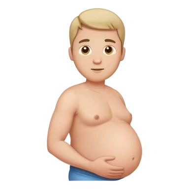 Pregnant man with large baby bump facing left sticker