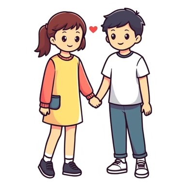 Boy and girl in love sticker