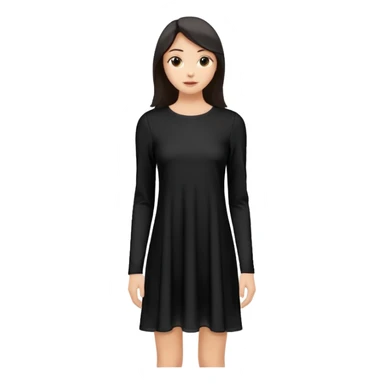 plain isolated black long sleeve shift dress sticker