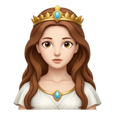 Libertas, Freedom Goddess from Rome Mythology with long brown hair, white outfit sticker