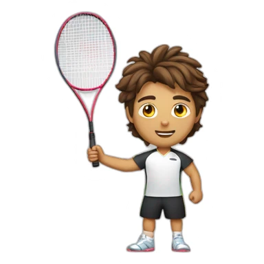 Jenue homme avec chauveux bruns jouant du badminton sticker