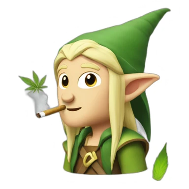 Legolas the elf smoking cannabis sticker