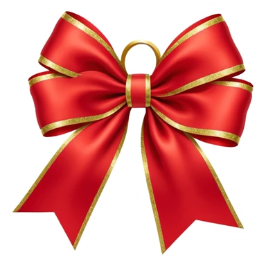 Red christmas bow with gold moving sticker
