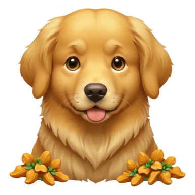 Golden retriever with chanterelles  sticker