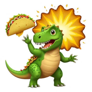 Dinosaur farting out a explosion with a taco in hand  sticker