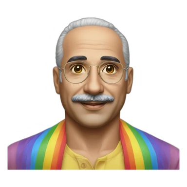 Hyperrealist francisco franco lgtbi rainbow full body sticker