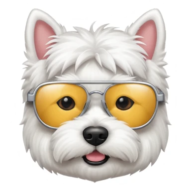 Westie Dog with cool glasses sticker