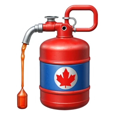 red american gas canister pouring diesel sticker