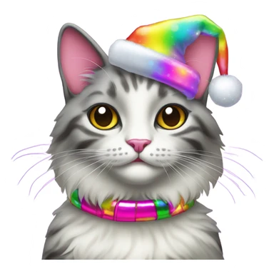 Lisa frank Christmas cat  sticker