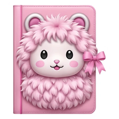 babypink fluffy diary sticker
