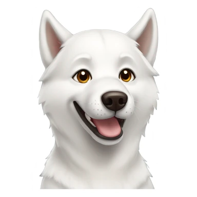 White husky with brown eyes smiling sticker