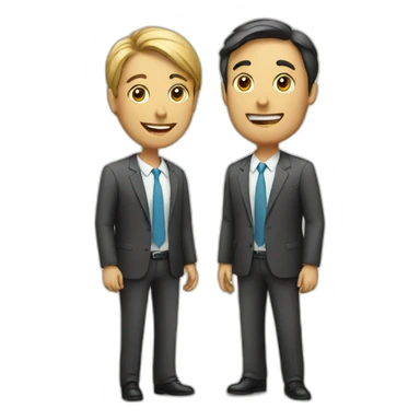two business people are talking sticker
