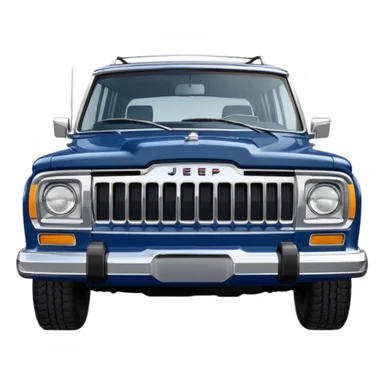 vintage navy blue jeep wagoneer suv (the hood turned to the right) sticker
