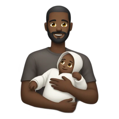 dark-skinned-bearded-man-holding-mask-of-baby-face sticker