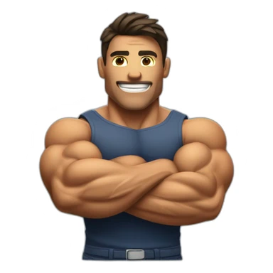 Shredded muscular manly man flexing biceps sticker