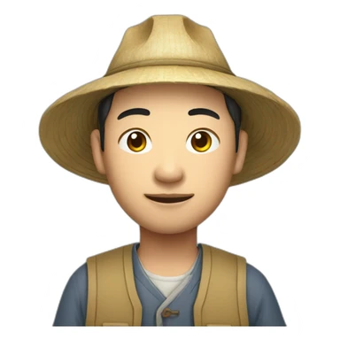 Stereotypical chinese farmer sticker