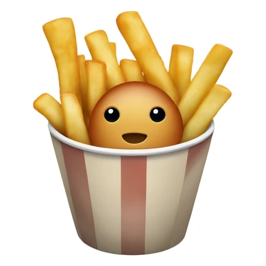 Fries and fried fish in cup sticker