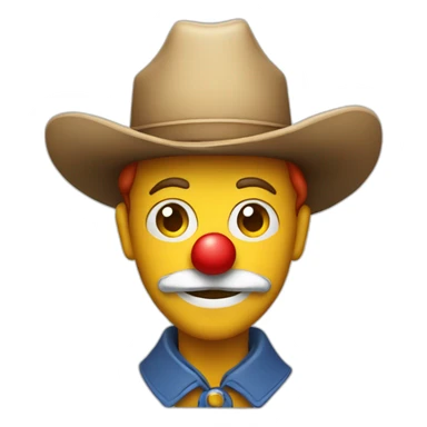 Classic Clown wearing a cowboy hat sticker