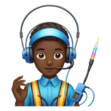 Create an emoji with a fiber optic installation technician during Carnival festivities sticker