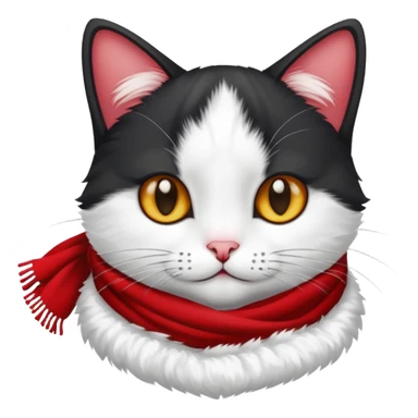 A black and white cat with a scarf around his head sticker