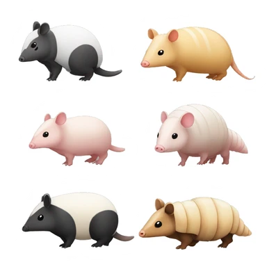 Black and white chubby armadillo pig panda centipede armadillo  sticker