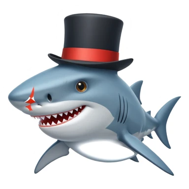 Shark with a top hat sticker