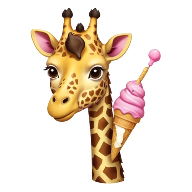 dondurma yiyen zürafa sticker