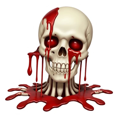 3D rotting corpse jumping in the air. In the style of your bloody skull art. More blood sticker