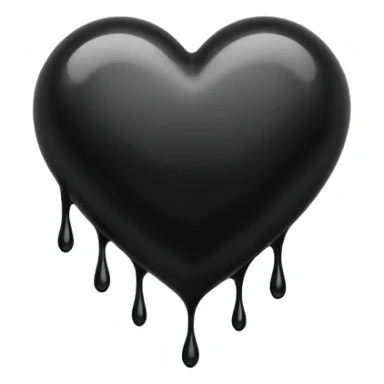 black ink heart emoji with ink streaks sticker