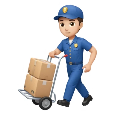 Foot courier with hand truck,Delivery Crew sticker